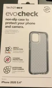 Tech21 EVO CHECK Slim Protective Case For iPhone 12 Mini (5.4”) Smokey Black NEW