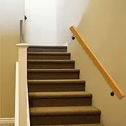 Wood Stair Handrails Banister Stainless Steel Handrail for Indoor Stairs Railing Corridor Wall Mounted Hand Rails Non-Slip Outdoors Grab Bar Railing 1FT - 15FT(9ft/270cm)