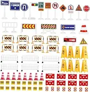 ERINGOGO 18pieces Traffic Signs Street Signs Toys Boys and Girls Educational Accessories Road Models for Traffic Knowledge Learning