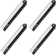 JOWILIN 12 Inch Folding Ruler, 4 Pcs Acrylic Ruler, Angle Measurement Ruler, Flexible Adjustable Folding Ruler, Geometry Measuring Ruler for Measuring and Drawing Tools
