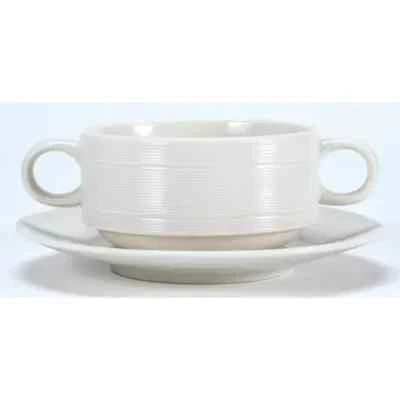 Oneida L5650000791 Manhattan Warm White 8.125 oz. Porcelain Soup Bowl - 2 Doz