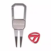 TaylorMade Carabiner Divot Tool with Ball Marker - Red Color Tracking