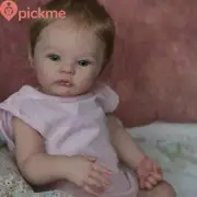 19'' Reborn Baby Doll Girl Silicone Cloth Body Newborn Pacifier + Feedng Bottle