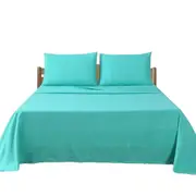 Flat Fitted Sheet 2000TC Pillowcase Set Hotel Bed S/KS/D/Queen/King Teal