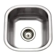 HOUZER Kitchen Sinks 17" Undermount Deep Single Bowl Bar Stainless Steel Silver