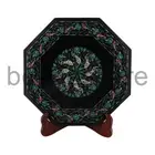 Octagonal Black Marble Side Table