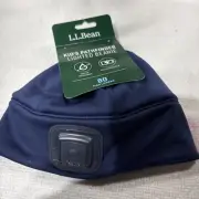 Kids L.L. Bean Pathfinder Beanie Lighted LED Hat Blue Cap Winter NWT