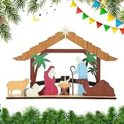 Nativity Scene,Christmas Decoration Nativity Set - Holy Family Manger Scene, Nativity Figures, Christmas Nativity Scene for Tabletop Mantel