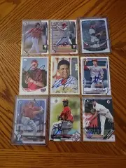 Philadelphia Phillies 9 Card Lot Signed IP Auto RC Rookie 1st Bowman Chrome MLB
