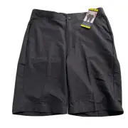 Pebble Beach Performance Short Elastic Waist 32 Black NEW Mens Golf Short