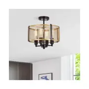 Warehouse of Tiffany MX12-4 14 in. Leland 4-Light Indoor Semi-Flush Mount with L