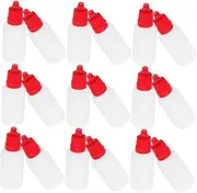 SOLUSTRE 50pcs Plastic Dropper Bottles: Caps Empty Squeeze Liquid Dropper Refillable Essential Oil Containers For Travel Office Home