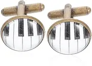 [HONMEET] 2pcs piano cufflinks wedding tuxedo for men mens trendy vintage shirt cufflinks business cufflinks suit cufflinks alloy clothes accessory tuxedo studs cuff links music