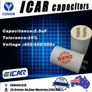 2.5uF Run Capacitor ICAR P0 Plastic 400/450/500V Long Life cap motor pump