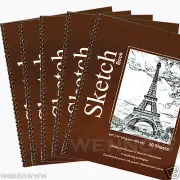 5 Pcs 30 Sheets 8.5" X 11" Side Bound Spiral Premium Sketch Book
