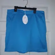 New With Tags Greg Norman Size Medium Pockets Skort Aqua Peacock Blue