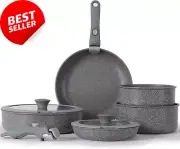 Pot and Pan Set with Removable Handle, Nonstick Cookware Set Detachable Handle,