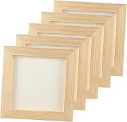 Cabilock Unfinished Clay Picture Frames 5 Pcs Wooden Diy Craft Frames for Boys and Girls Adults