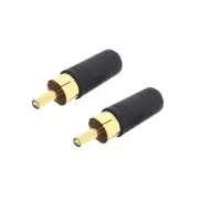 2PCS 3.5mm 1/8" Mono Female Jack to RCA Male Plug Audio Adapter Cable Converter
