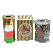 Red Cardinal Bird Ornament Christmas Bundle with Gift Tags and Curling Ribbon