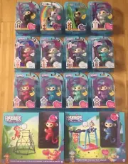 Fingerlings Unicorn , sloth 2 play sets 10 monkeys Toy Bundle