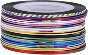 minkissy 30 Rolls Holographic Nail Art Stripping Tapes Gold Silver Thread DIY Sticker for Manicure