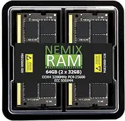 NEMIX RAM 64GB (2X32GB) DDR4 3200MHZ PC4-25600 2Rx8 1.2V CL22 260-PIN ECC Unbuffered SODIMM Memory KIT