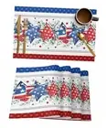 Placemats Set of 6, Independence Day Eucalyptus 13"x19" * 6pcs Modernsan60496