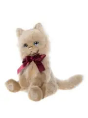 Charlie Bears 2024 Kingswood Teddy Bear Beige Plush Cat with Bow, 36cm, Soft Toy
