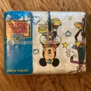 NWT VTG MICKEY MOUSE & FRIENDS AT HOME WAMSUTTA 3-PC TWIN SHEET SET TOUR de MICK