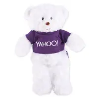 在飛比找Yahoo奇摩購物中心優惠-Yahoo! LOGO短T毛絨公仔-小白熊