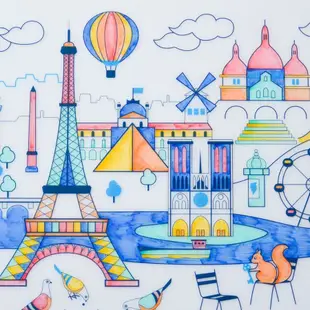 【法國 Super Petit】矽膠彩繪餐墊 - 巴黎