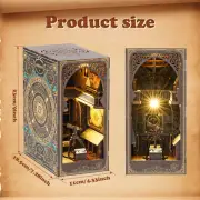 DIY Book Nook Kit 3D Wooden Puzzle Bookshelf Insert Decor with Light DIY·-~