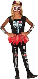 Rubie's Kid's Scared to The Bone Halloween Day of the Dead Costume, Red, 9-12 Years