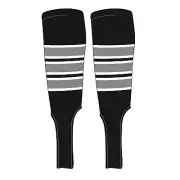 MK Socks Traditional Baseball Stirrups Pattern C-7 Black, White, Silver
