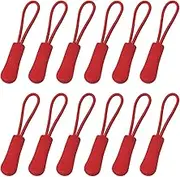 20 Pcs Nylon Cord Extension Zipper Tab Tags for Backpacks, Luggage, Jackets, Purses, Handbags (Red)