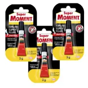 3 SUPER MOMENT UNIVERSAL Super Glue Waterproof Strong Instant Adhesive