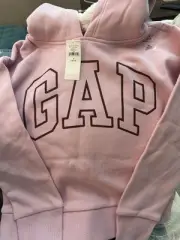 NWT Gap Kids Girls Logo Hoodie Sweatshirt In Freesia Pink, Size Small