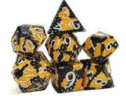 Bumblebee Dragon Scale RPG Metal Dice Set
