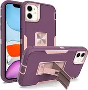 Designed for iPhone 11 Case with Stand, Military-Grade Drop Protection, Fits for Magnetic Car Mount, No Fading, No Yellowing, Upgrade Hard PC&Premium Soft TPU Kickstand for Men Women (Wine)