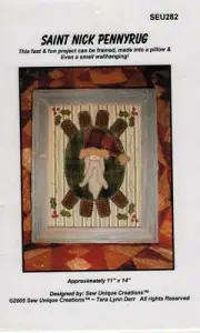 SAINT NICK PENNYRUG PATTERN= SEW UNIQUE CREATIONS