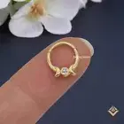 Ella 14K Gold Septum Nose Ring in with Natural Diamond Daith Piercing earring