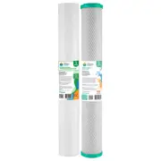 1 Set 20" x 2.5" Water Filter Cartridges Carbon + Sediment (2-47-5K 4-10CTO)