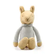 The Peanutshell Bunny Plush Knitted Cotton Soft Animal Baby Toy 35cm Brown 0+