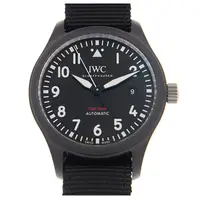 在飛比找PChome24h購物優惠-IWC 萬國錶 飛行員黑色陶瓷機械帆布款(IW326901)