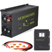 8000W Pure Sine Wave Inverter 36V MPPT Charge Controller 60A Motor RV Camp Solar