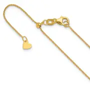 22 Inch 14K Adjustable .7mm Round Cable Chain