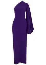 Solace London Elisa One-shoulder Gown - Dark Purple - 14 14