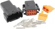 Aeroflow Weathertight Dtm 8 Pin Black Connector Kit Deutsch Dtm Styl - AF49-9108