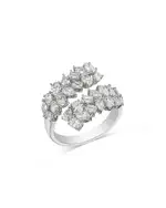 Bloomingdale's Fine Collection Diamond Mixed Cut Cluster Bypass Ring in 18K White Gold, 2.45 tcw